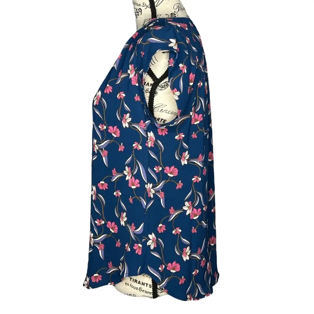 41Hawthorn (S) Morey Split Neck Short Sleeve Blouse - Stitch Fix Floral Top - Picture 3 of 10